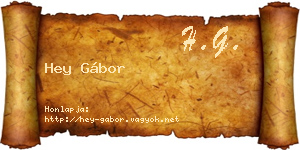Hey Gábor névjegykártya