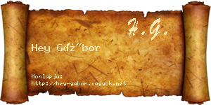 Hey Gábor névjegykártya